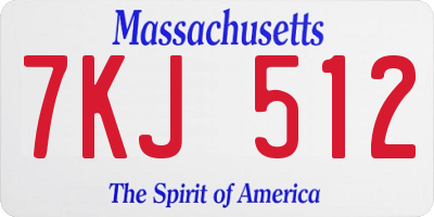 MA license plate 7KJ512
