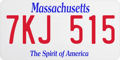 MA license plate 7KJ515