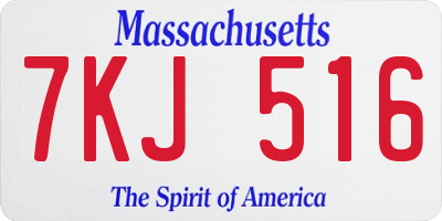 MA license plate 7KJ516