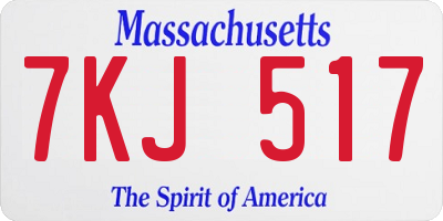 MA license plate 7KJ517