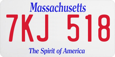MA license plate 7KJ518