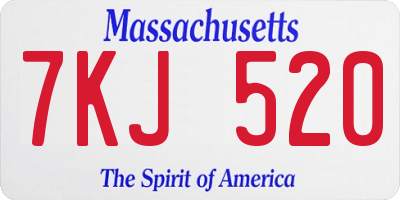 MA license plate 7KJ520