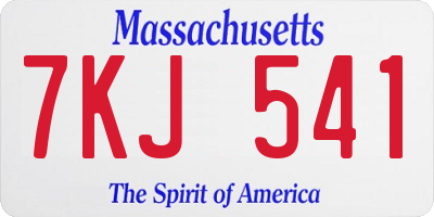 MA license plate 7KJ541