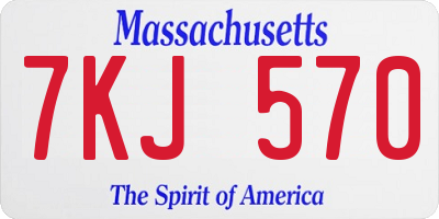 MA license plate 7KJ570