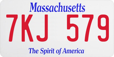 MA license plate 7KJ579