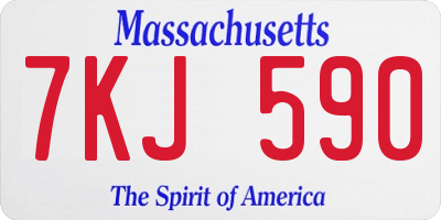 MA license plate 7KJ590