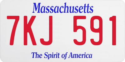 MA license plate 7KJ591