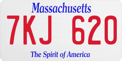 MA license plate 7KJ620