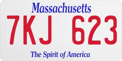 MA license plate 7KJ623