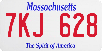 MA license plate 7KJ628