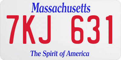 MA license plate 7KJ631