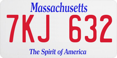 MA license plate 7KJ632