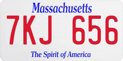 MA license plate 7KJ656