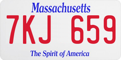 MA license plate 7KJ659