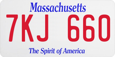 MA license plate 7KJ660