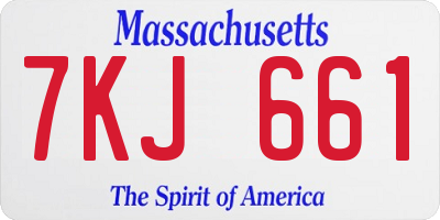 MA license plate 7KJ661