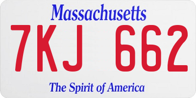 MA license plate 7KJ662