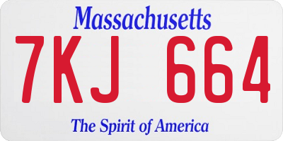 MA license plate 7KJ664
