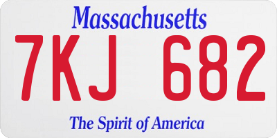 MA license plate 7KJ682