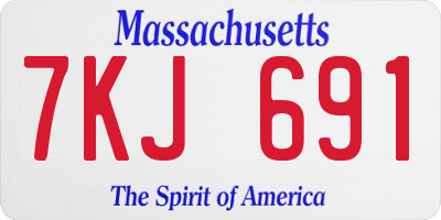 MA license plate 7KJ691