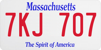 MA license plate 7KJ707