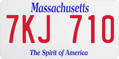 MA license plate 7KJ710