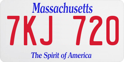 MA license plate 7KJ720