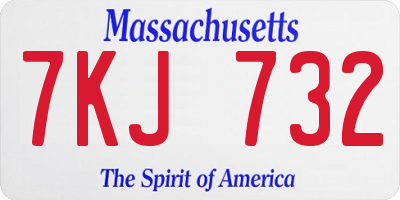 MA license plate 7KJ732