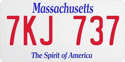 MA license plate 7KJ737