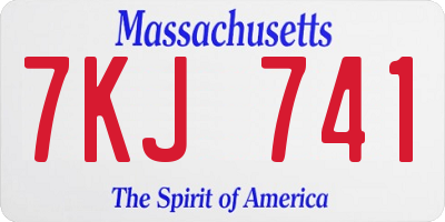 MA license plate 7KJ741