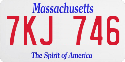 MA license plate 7KJ746