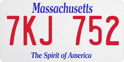MA license plate 7KJ752