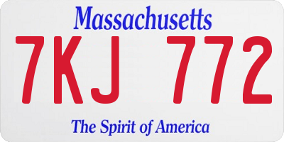 MA license plate 7KJ772