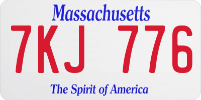 MA license plate 7KJ776