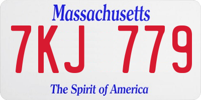 MA license plate 7KJ779