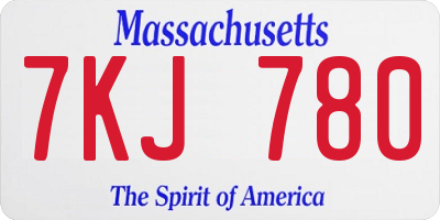 MA license plate 7KJ780
