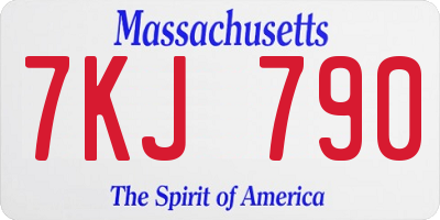 MA license plate 7KJ790
