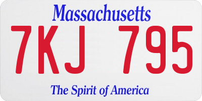 MA license plate 7KJ795