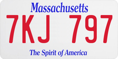 MA license plate 7KJ797