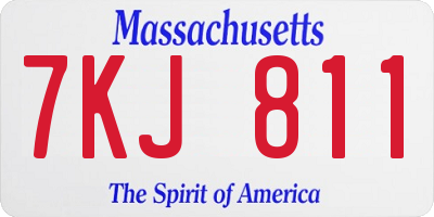 MA license plate 7KJ811