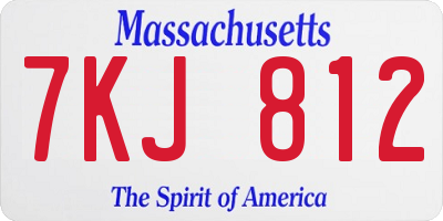 MA license plate 7KJ812