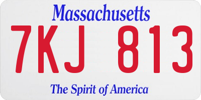 MA license plate 7KJ813