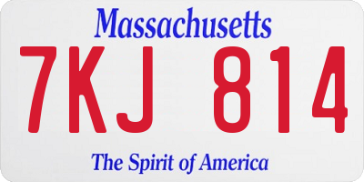 MA license plate 7KJ814