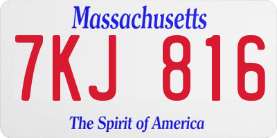 MA license plate 7KJ816
