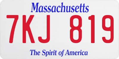 MA license plate 7KJ819