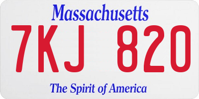MA license plate 7KJ820