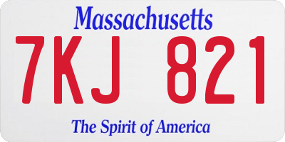 MA license plate 7KJ821