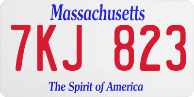 MA license plate 7KJ823