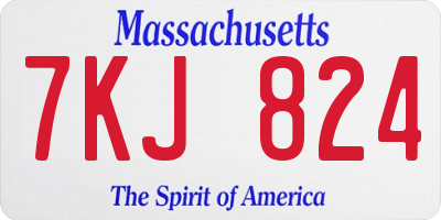 MA license plate 7KJ824