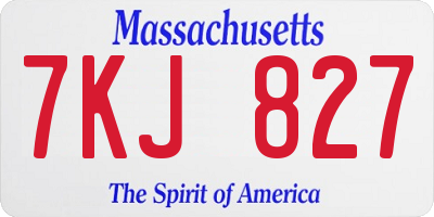MA license plate 7KJ827